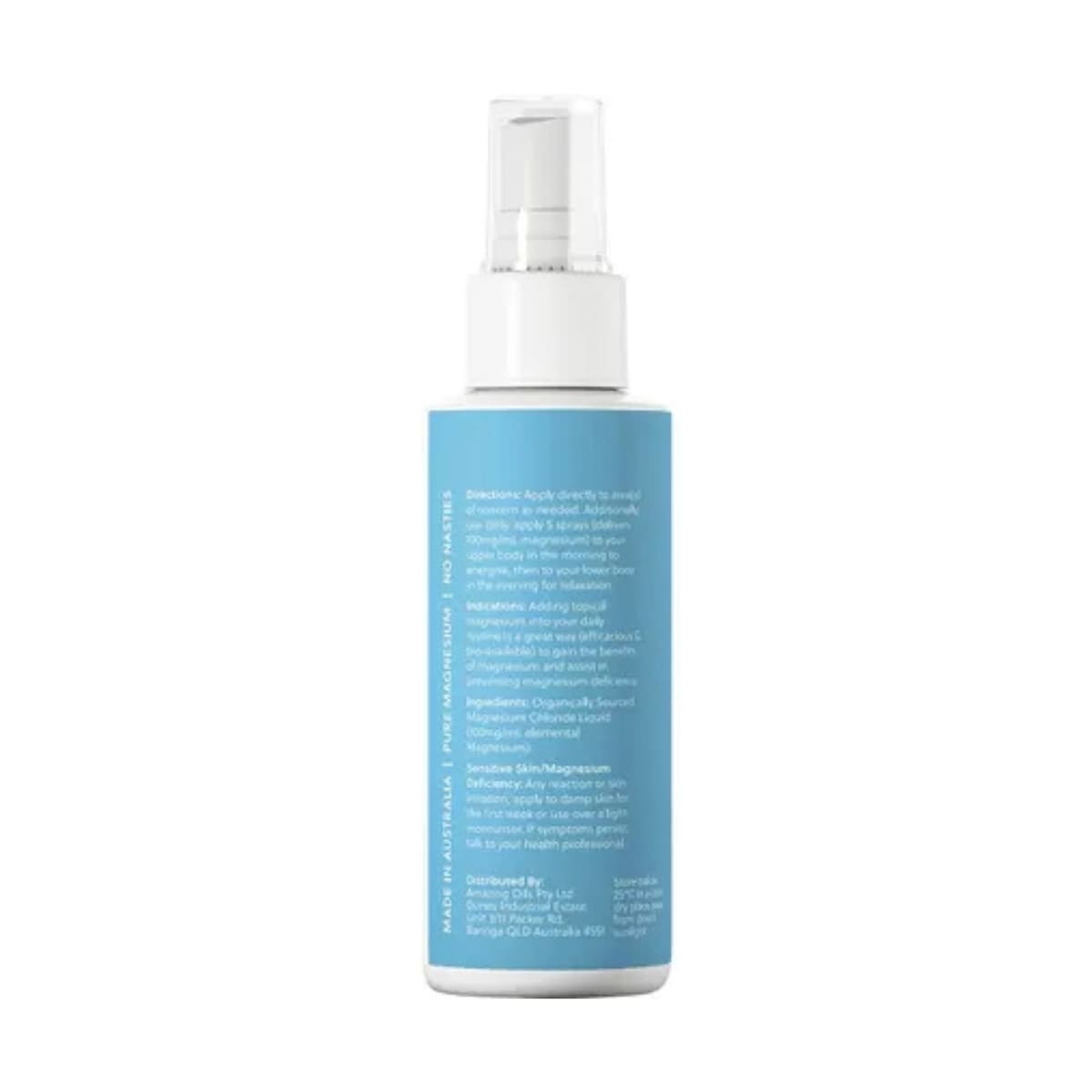 Amazing Oils Daily Pure Magnesium Oil Spray 125ml bottle, back