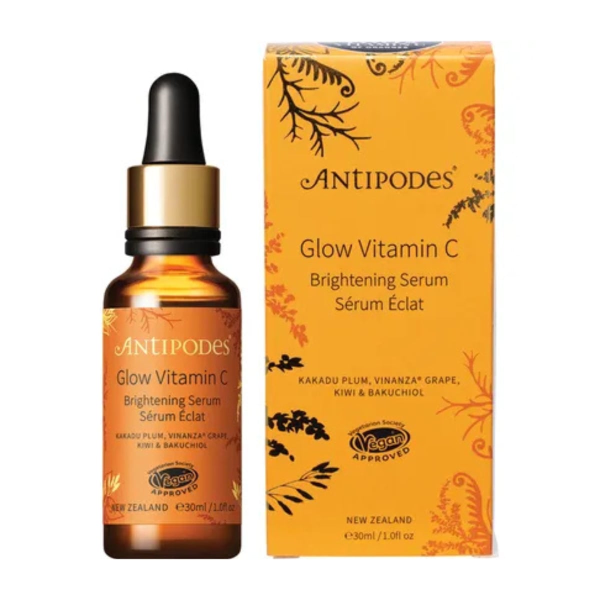 Antipodes Glow Vitamin C Brightening Serum 30ml bottle and box