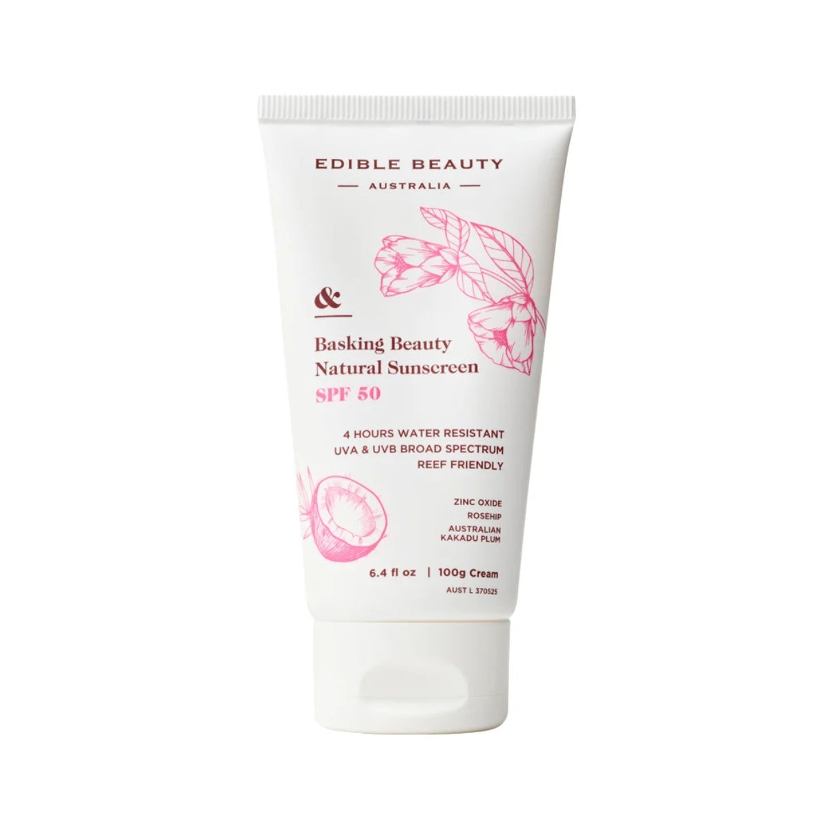 Edible Beauty Australia Basking Beauty Natural Sunscreen SPF50 100g