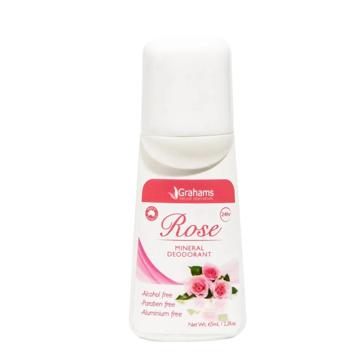 Grahams Natural Mineral Deodorant Roll-On Rose 65ml
