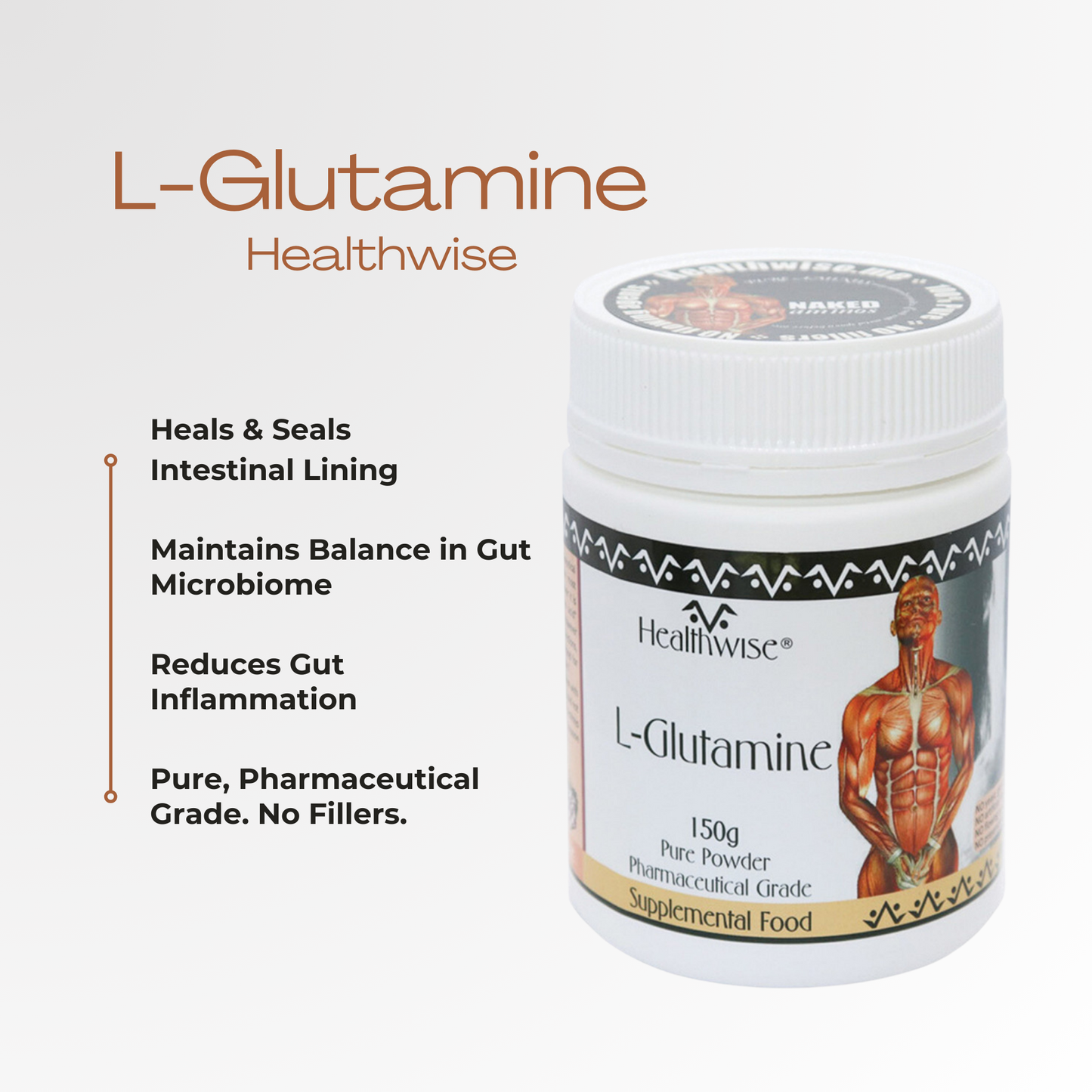 Healthwise L-Glutamine infographic.