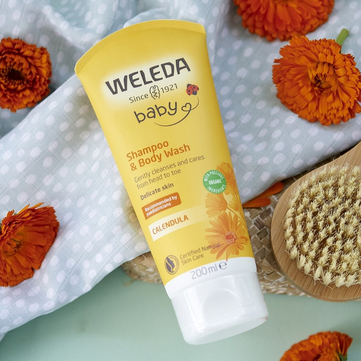 Weleda Baby Shampoo & Body Wash - Calendula 200ml for delicate skin