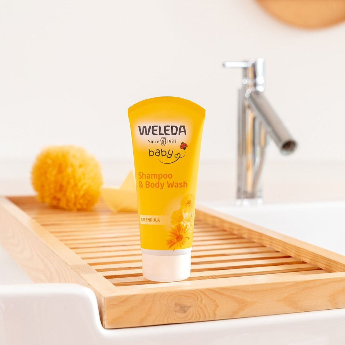 Weleda Baby Shampoo & Body Wash - Calendula 200ml for baby bathtime