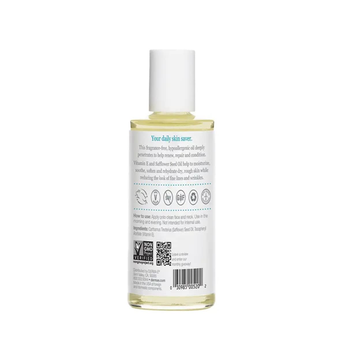 Derma E Therapeutic Vitamin E Skin Oil (14,000 IU) 60ml bottle_back