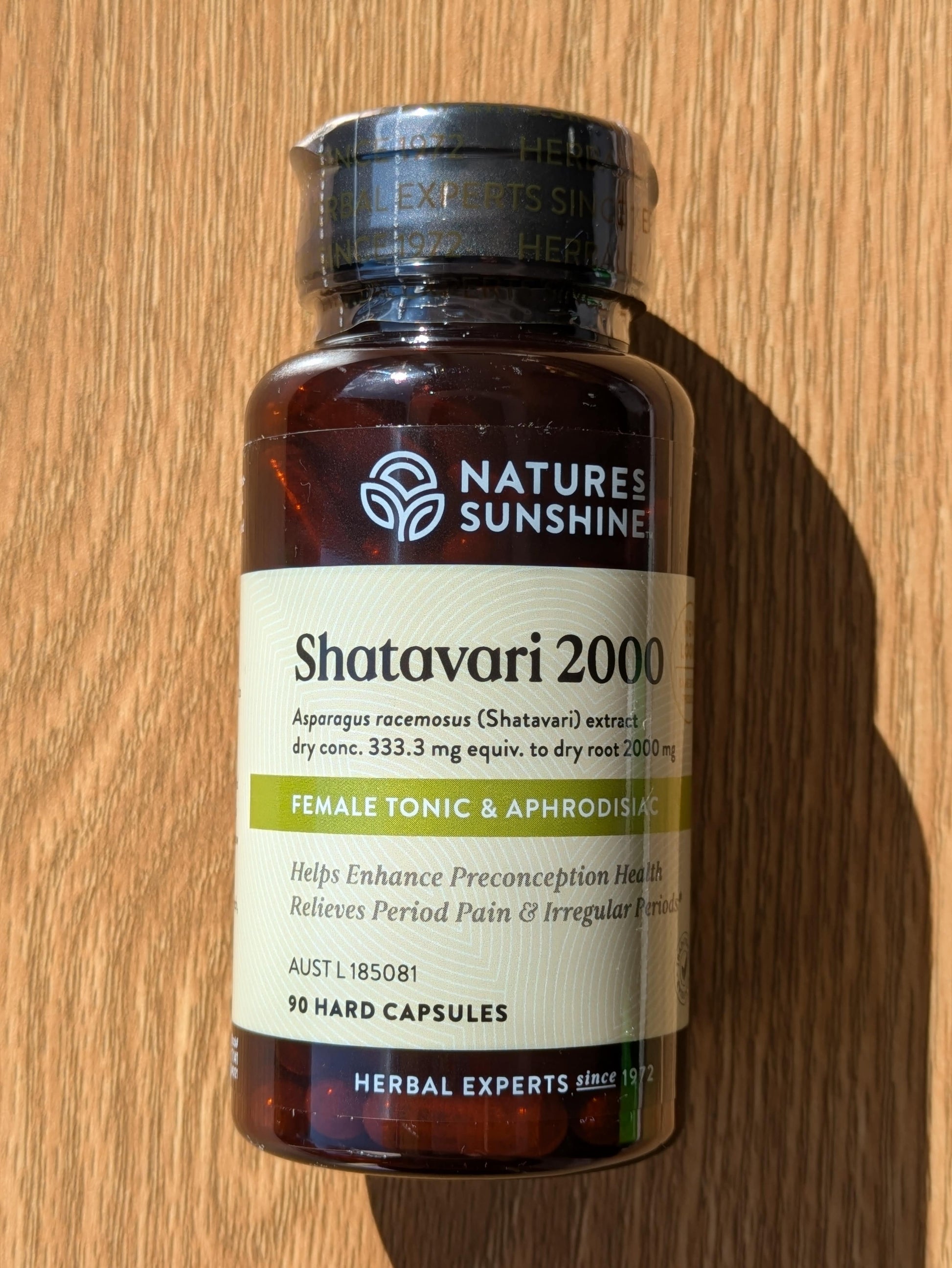 Nature's Sunshine Shatavari 2000mg 90 capsules. front.