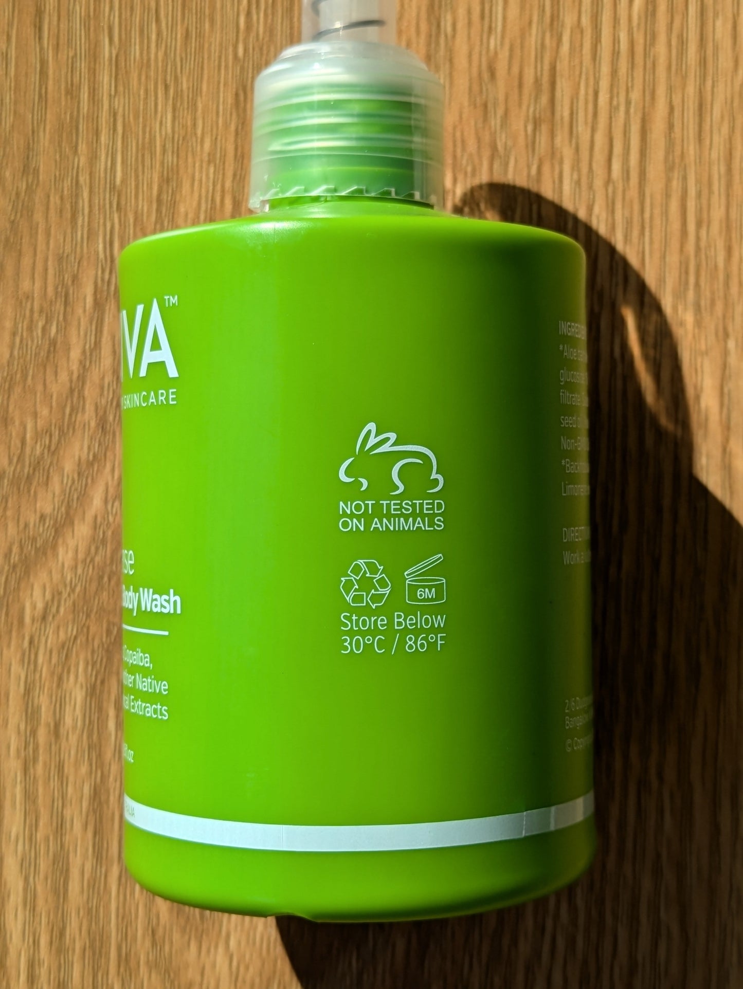 Sativa Organic Hemp Hand & Body Wash - Cleanse 250ml. Back.