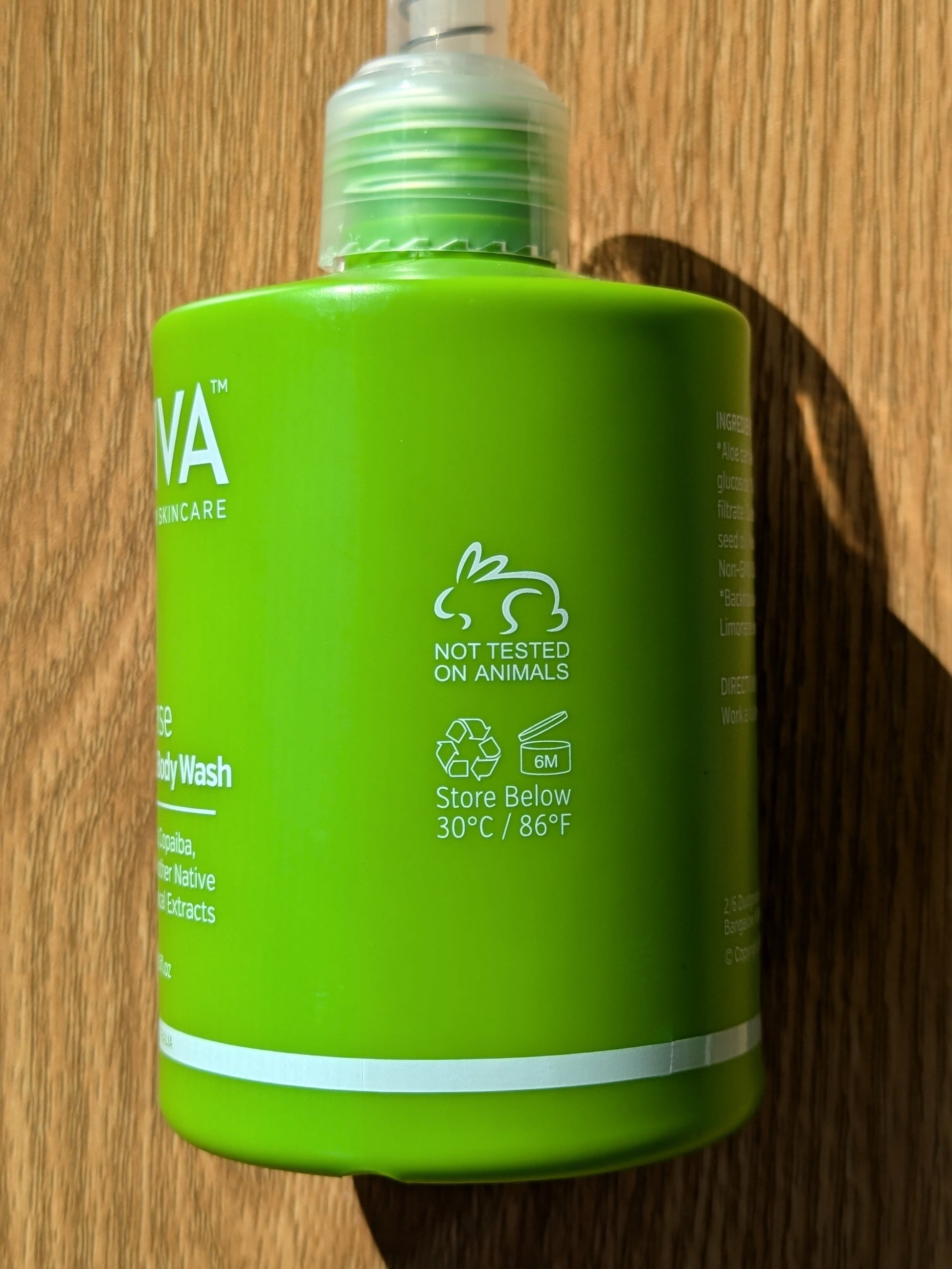 Sativa Organic Hemp Hand & Body Wash - Cleanse 250ml. Back.