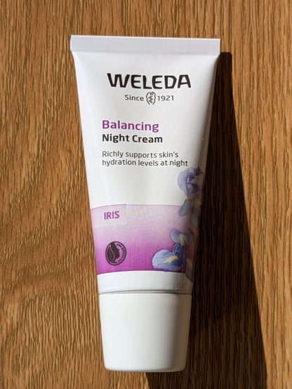 Weleda Organic Balancing Night Cream (Iris) 30ml tube. front.